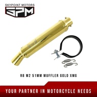 R8 M2 51MM OPEN MUFFLER GOLD XMG (9856-373)