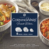 CorningWare French White 8-Piece Round &amp; Oval Casserole Dish Set