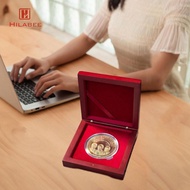 [UsusexaMY] Coin Display Case Box Coin Storage Box Coin Holder Coin Wooden Box for