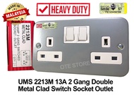 UMS 2213M 13A 2 Gang Metal Clad Switch Socket Outlet (sirim)