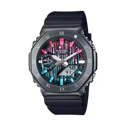 Unisex Sports Digital G-SHOSU Watch – World Time, Alloy, LED, Dual Display, World Time, Oak Series