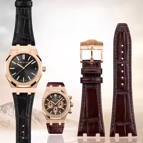 For Audemars Piguet Royal Oak Series AP Cowhide Leather Strap 15710 15703 26470 Genuine Leather Watc
