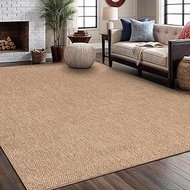 Washable Easy Jute Rug 5x7, Indoor Outdoor Rugs Natural Color Farmhouse Area Rugs for Living Room, K