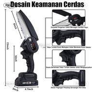 Reaim Chain Saw Cordless 2 Baterai 6 Inch Chainsaw Cordless Chainsaw