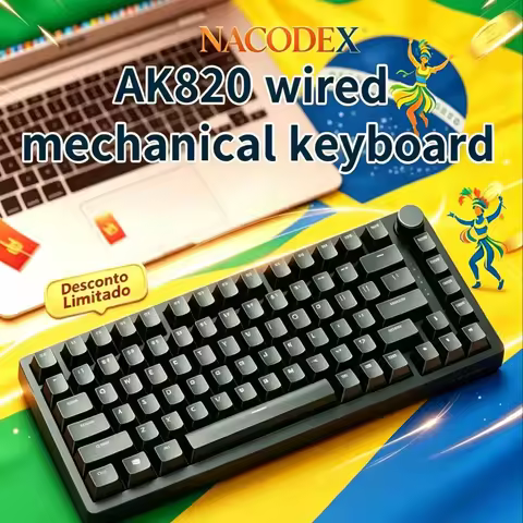 AJAZZ AK820 Wired With Rotary Volume Buttons Hot-Swappable Keys For Office And Home Mechanical Keybo