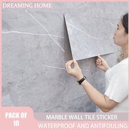 10 Pcs 2mm 60X30 cm thick Marble Design Vinyl Floor Stickers Self-adhesive Waterproof  PVC Marble Tiles Flooring stickers home living room decor