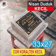 Small Cast Sitting Tombstone 33x27 | Granite Tile Tombstone Name | Minimalist Tombstone Head