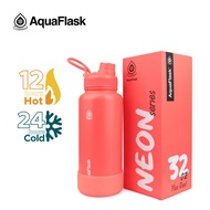 Aquaflask Neon Fluo Red Limited Edition with Silicone Boot 32oz