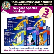 Nexgard Spectra Chewable Tablets for Dogs 3 Tablets Flea & Tick Treatment ALL Size Variation