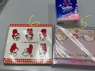 絕版珍藏全新未開封Hello kitty &amp; My Melody memo pad 便條紙 / makoto muramatsu貓貓鉛芯筆