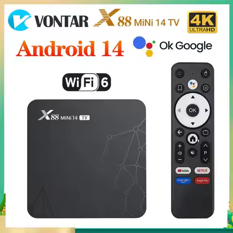 X88 MiNi 14 TV Box Android 14.0 Media Player Rockchip RK3518 Quad Core 64bit Cortex A53 Support 4K H