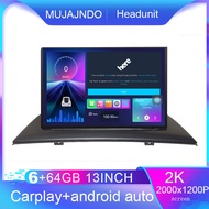 MUJAJNDO 13inch 6+64GB for bmw x3 e83 2004-2012  android15 2k qled screen octa core support 360camer