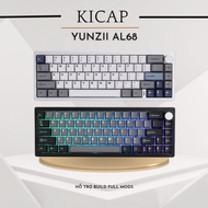 Yunzii AL68 QMK/VIA CNC aluminum 3-mode mechanical keyboard with super beautiful mirror weights and 