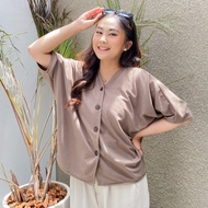 Yoenik Apparel Kikan Shirt Tops Mocca M14378 R1S2 - Nursing Friendly Women's Tops Oversize Blouse