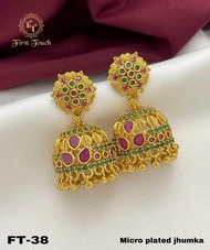 gold plated Indian jumkas earrings /indian traditional earring/jhumki/brass earrings