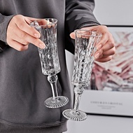 115ml Small Capacity Goblet Retro Embossed Goblet Champagne Glass Glass Wine Glass