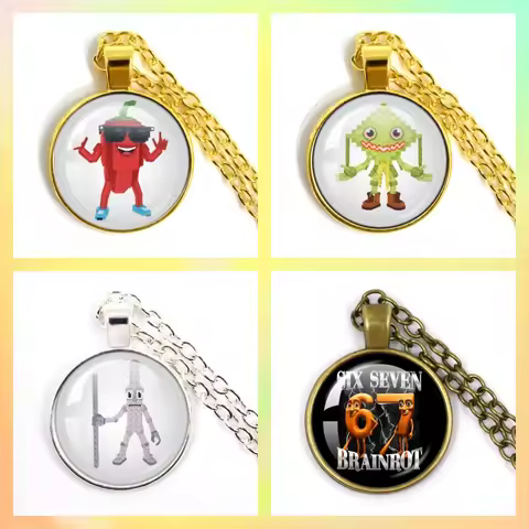 Cute Game STEAL A BRAINROT Blue 67 sahur No. 67 Handmade 25mm Round Necklace Glass Accessories Jewel