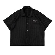 WORKSHIRT ALTERA BLACK STRIPE CROP BOXY UNISEX MOODDAY PROJECT