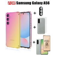(4in1) Samsung Galaxy A56 Gradient color Shockproof Phone Case for SamsungA26 A36 A16 A06+Ceramic  f
