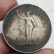 Station Foreign Silver Dollar 1911 British Station Foreign Silver Dollar Genuine Station Stick Forei