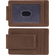 【Kinzd】皮革防盜證件鈔票夾(棕) | 卡片夾 識別證夾 名片夾 RFID辨識