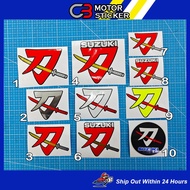 STIKER PEDANG SAMURAI SUZUKI KATANA STIKER POTONG PANTUL CAHAYA / R87