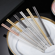 日本FOREVER 316不鏽鋼筷子/銀色方形防滑筷子 10雙組