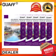 1/5/10 Packs QUAFF Glossy Photo Sticker Paper Size: A4 135GSM 50Sheets Photo Sticker for Inkjet Prin