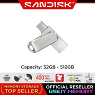 SanDisk Ultra Dual Drive Luxe USB 3.2 Type C 150MB/s 32GB 400MB/s 64GB 128GB 256GB DC4 12BUY.MEMORY