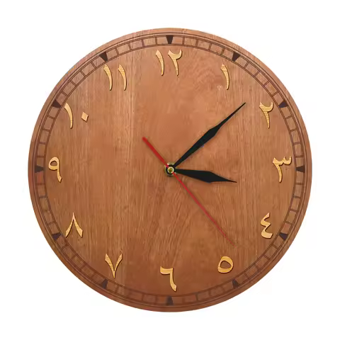 Arabic Numerals Wooden Wall Clock Home Decor Arabic Numbers Farmhouse Style Quiet Sweep Quartz Wall 