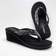 Sandal Wedges Wanita Loxley prisma hitam - abu Limited