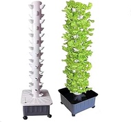 Hydroponic Growing Kits 15 Floors 45 Holes Hydroponics Tower, A Garden Tower Aeroponics Growing Kit For Herbs, Fruits And Vegetables With Hydrating Pump, Adapter, Net Pots