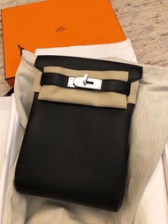 Hermes Kelly ado. 黑色銀扣