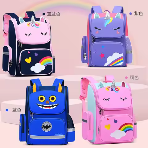 Unicorn Elementary School Cartoon Schoolbag 1-6 Grade Children Kindergarten Backpack Large Capacity 