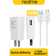 Realme Travel Wall Charger 15W Fast Charger for Realme C11 2020 2021 C12 C15 C25 C21Y C25Y C3 Narzo 20 30A 50 50i 50A Prime 5i 5 Pro 6 6i 6 7 8 9 Pro 7i 8 8i 10 Plus C30S C21 C33 Quick Charging Adapter with 4A Micro USB Cable / USB Typre C Cable