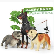Realistic Animal Model Pet Dog Greyhound Bulldog Doberman Pitbull Plastic Figurine Soldier Accessori