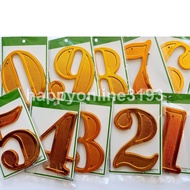 House Numbering 2''/5'' House Number Plate Gold Color PVC 3D Nombo Rumah 金色门牌号码 0 - 9