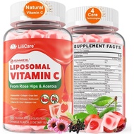 Liposomal Vitamin C 1000mg Gummies for Adults & Kids 9+, Chewable Vitamin C w/ 11mg Zinc, D3, Elderb