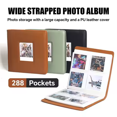 288 Pockets Large Instant Photo Album | PU Leather for Polaroid I-Type/600/SX70 & Fujifilm Instax Wi