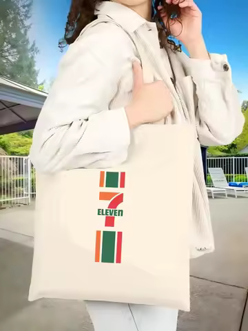 7-Eleven 2026 New Arrival Unisex Canvas Tote Bag Spacious Durable Reusable Multipurpose Shoulder Hol