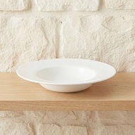 White Ceramic Pasta Plate 22 cm I Pasta Plate 8.5 inch Formia I Soup Pasta Plate Concave Dinner Plat