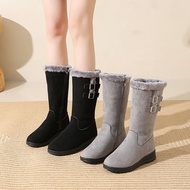 Women's Thickened Sole Snow Boots - 600g Cotton Lining, Mid-Calf