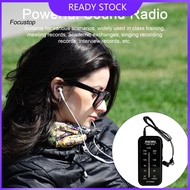 FOCUS Portable Radio Lightweight Radio Portable Dual Band Am Fm Radio with Headphone and Clip for Home and Travel Use Battery Operated Stereo Receiver Set