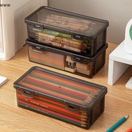 OOO Large Transparent Pencil Case Stackable Storage Box School Office UU