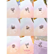 Rotating Ear Studs Bow Saturn 316L Stainless Steel Stem Suitable For Sensitive Skin. Rod Size 0.8 mm