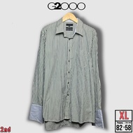 HIJAU KEMEJA MEN'S STRIPED SHIRT G2000 GREEN SIZE XL