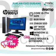 [SET PC] HP Elitedesk 800 G3 | Intel Core i5-7th Gen | 8GB RAM | 256GB SSD | Monitor 19"  | WIN 10  