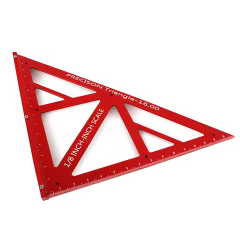 Large Woodworking Triangle Angle Ruler 90/45 Degree Measuring Gauge Inch Multifunctional Aluminum Al