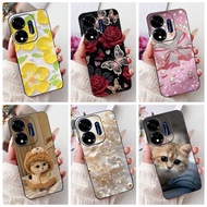 For Itel P55 5G P661N P665L A666L A666LN New Elegant Floral Cat Painting Casing ItelP55 P 55 4G 5G S