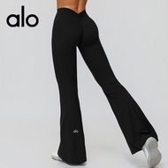 alo Yoga Flared Pants High Waist Gathered Slimming Long Pants Running Sports Flared Pants